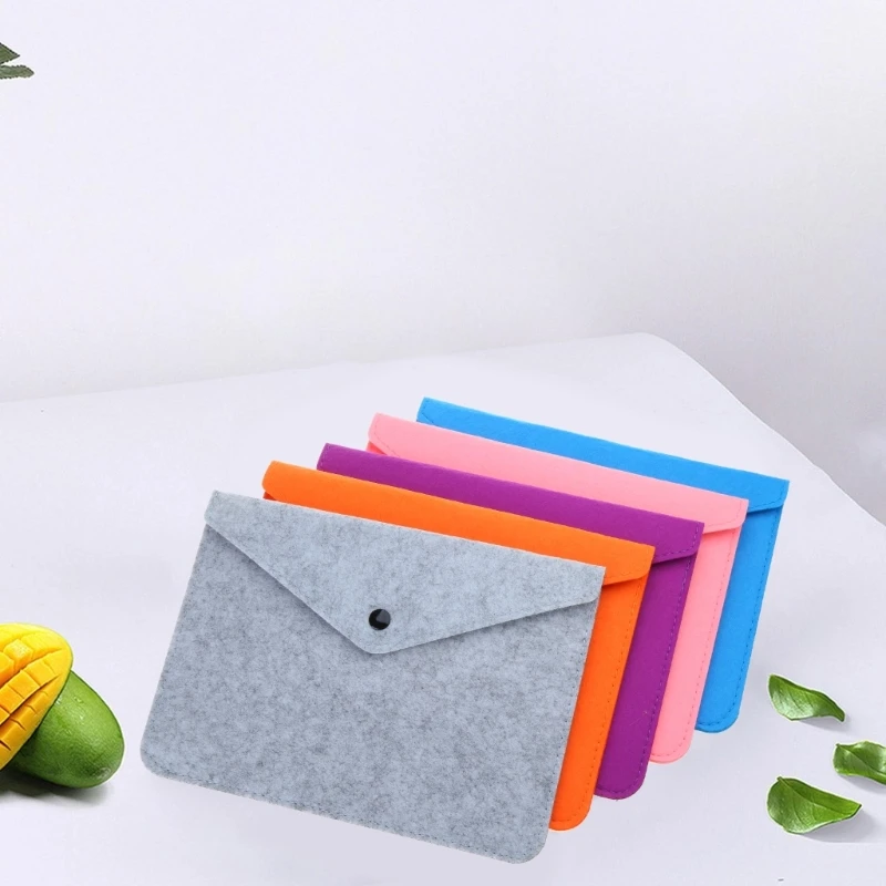 Felt File Folder File Briefcases Document Bag Paper File Folder Portfolios Case Letter Envelope Handbag Button Closure