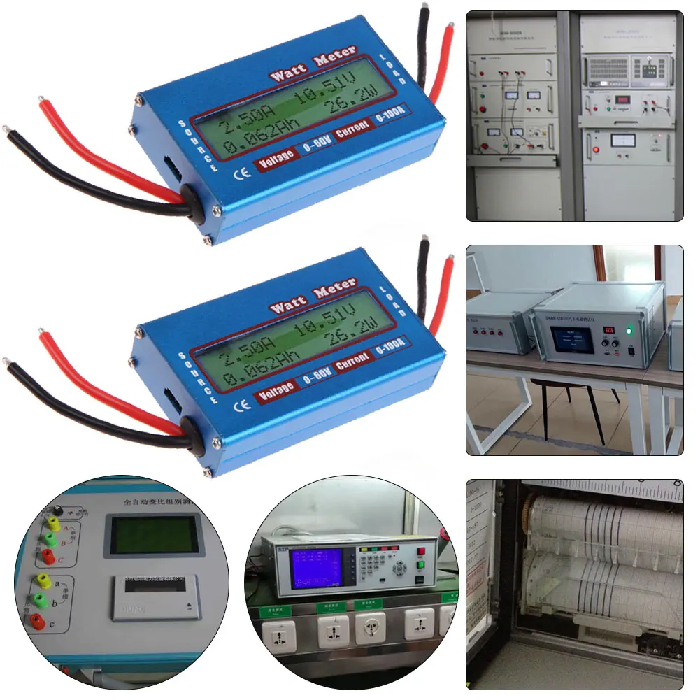 

2Pcs Simple DC Power Analyser Watt Volt Amp Meter 12V 24V Solar Wind Analyzer