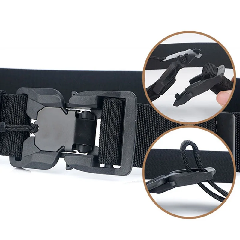 Military Nylon Tactical Belt for Men Women Unisex Magnetic Quick Release Buckle Army Outdoor Training Waist Belts Strap Nylon