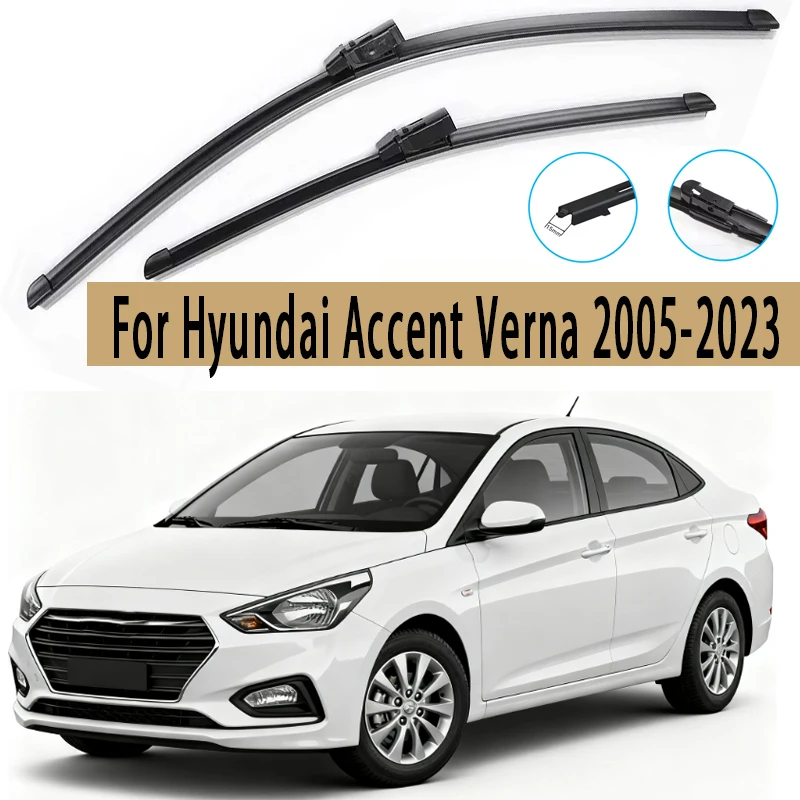 

2pcs Front Windshield Wiper Blades Windscreen Wipers For Hyundai Accent Verna 2005-2023 2015 2016 2017 2018 2019 2020 2021 2022