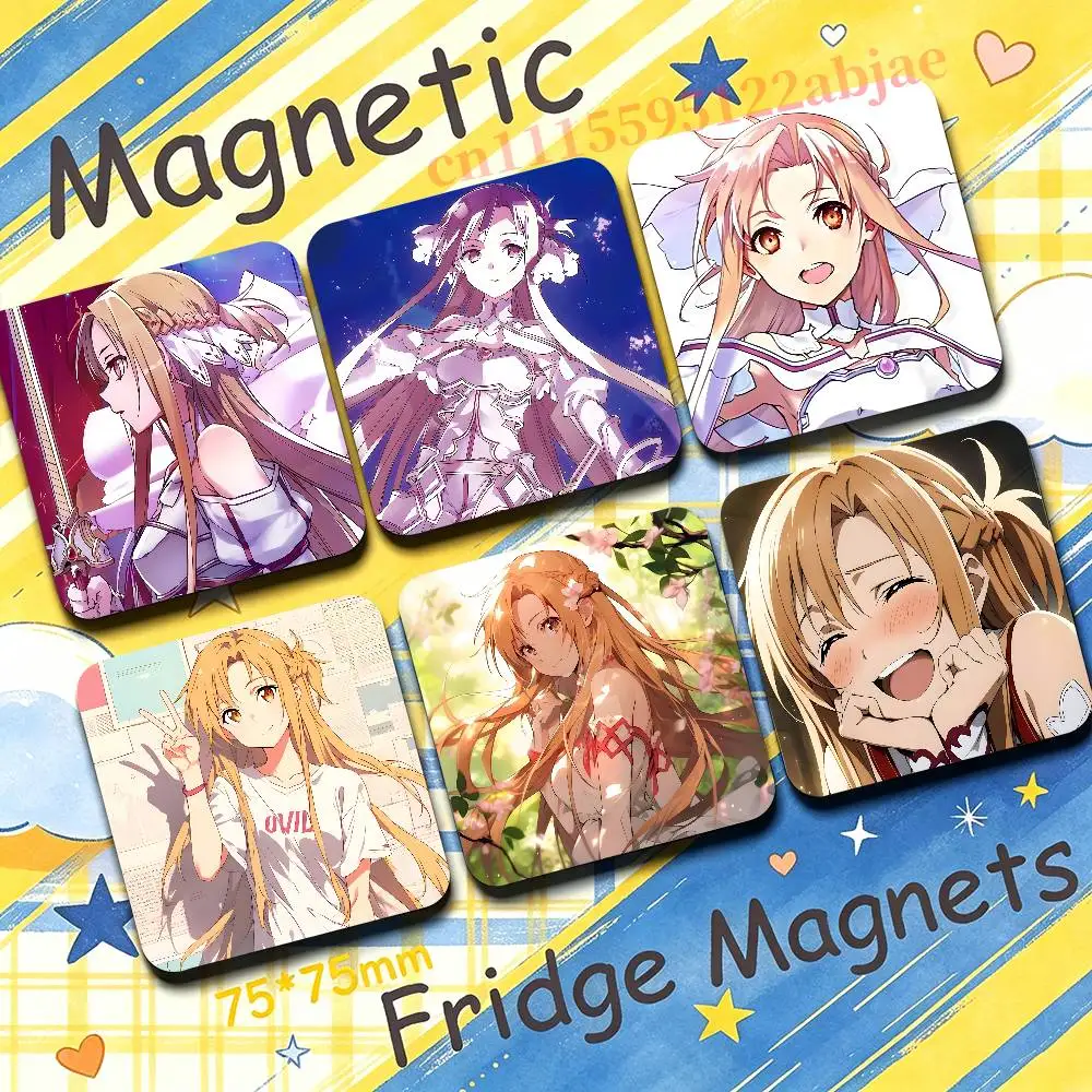 A-Asuna yuuki S-SAO New PVC Fridge Magnet for Cartoon Refrigerator Decor For Child Magnetic Toy