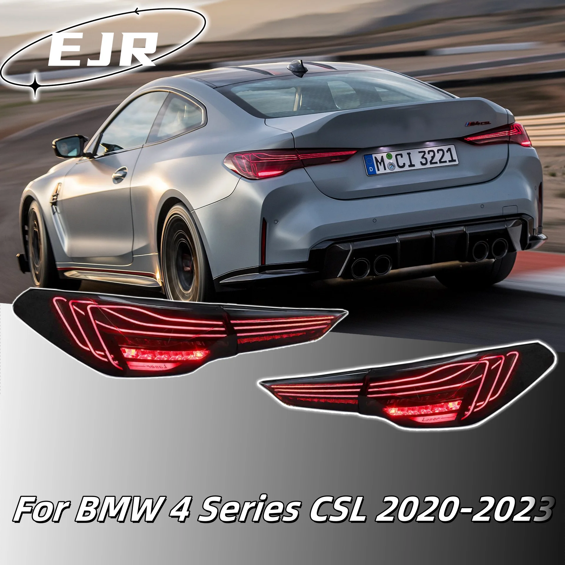 For BMW 4 Series CSL 20-23 Tail Light Assemblies M4 Modified DRL Rear Taillight Flowing Turn Signal Floating Line Car Lamp