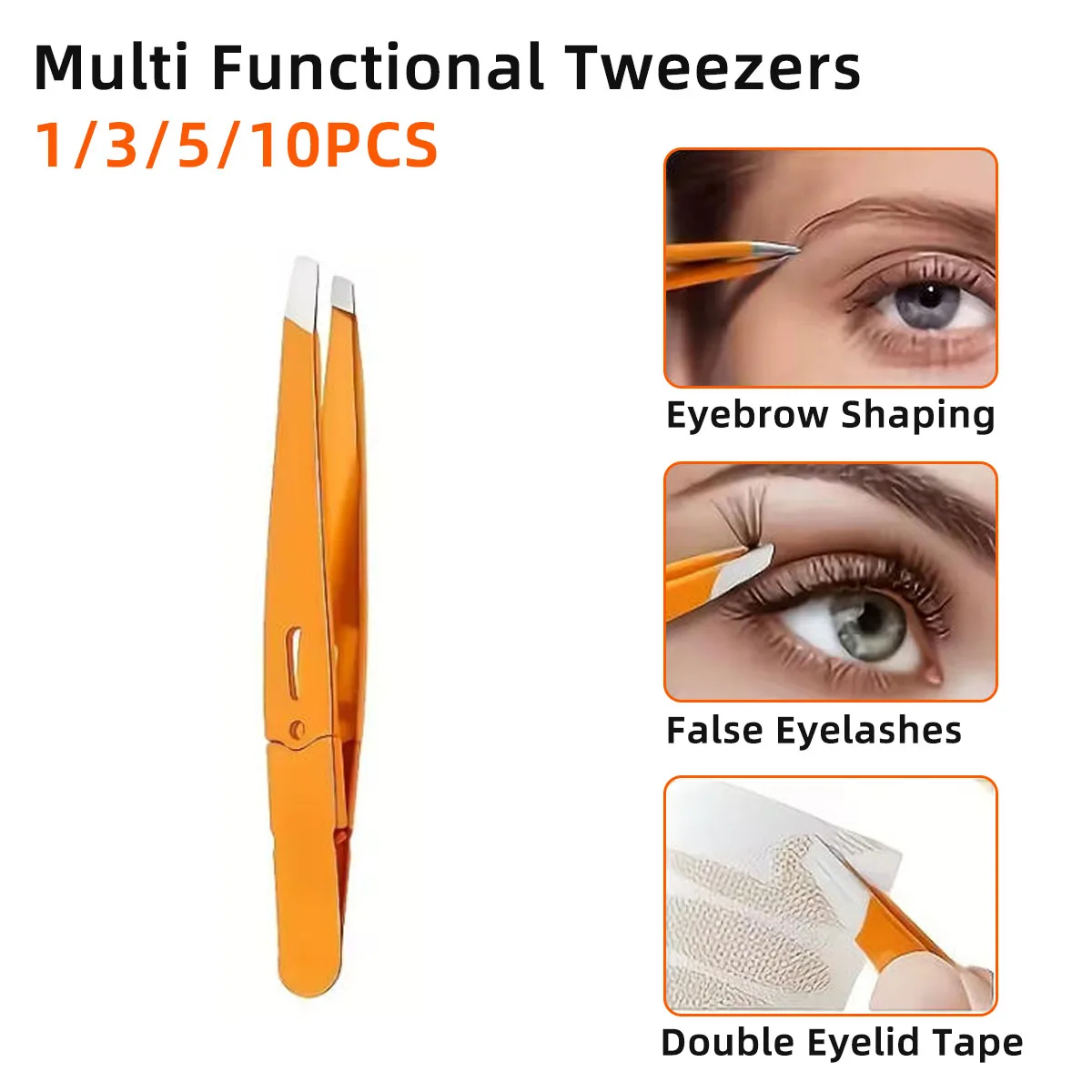 Pęseta do brwi wykonana z precyzyjnej stali nierdzewnej i wytrzymały klips z ukośną główką do usuwania brody i przycinania brwi.