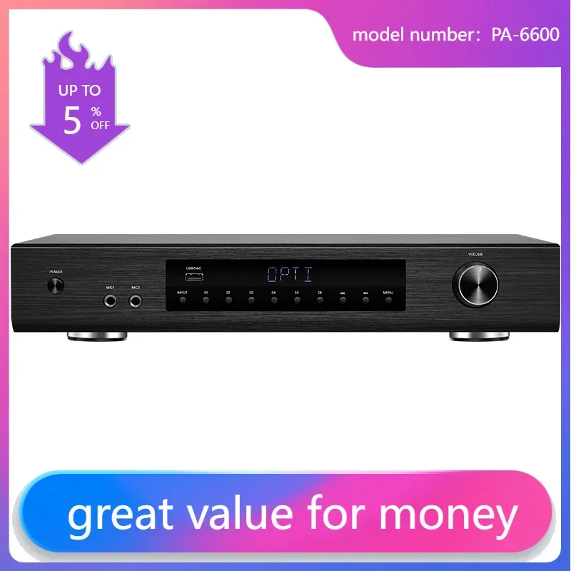 

2025 New Model PA-6600 Multi-Channel 12-Channel Speaker Amplifier for Home High-Fidelity Audio Systems