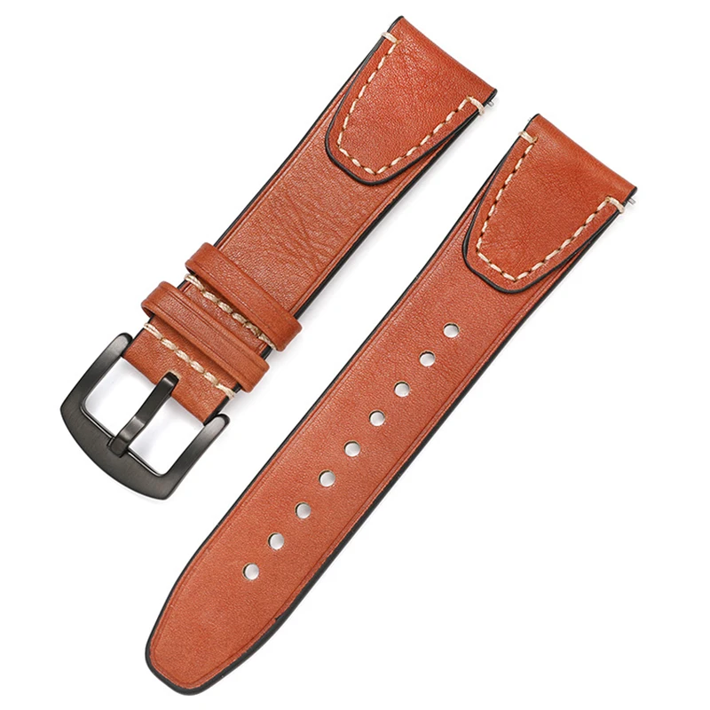 Premium cow leather strap 20mm 22mm Universal watch Watchband Black Buckle Retro quick release Bracelet UTHAI Z28