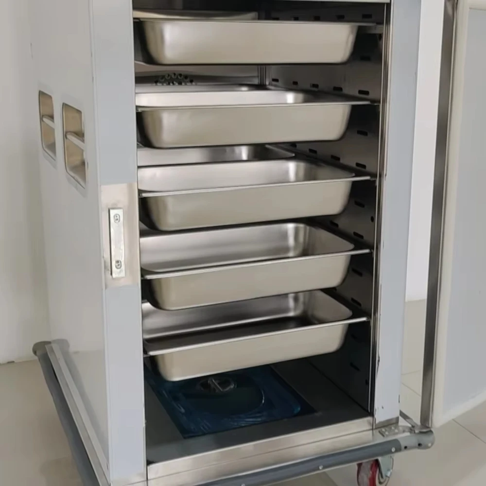 Top Hotel Restaurant Mobile Food Warmer Carts Heated Holding Cabinet Trolley Mobile Food Warmer Banquet Cart Table - view 5