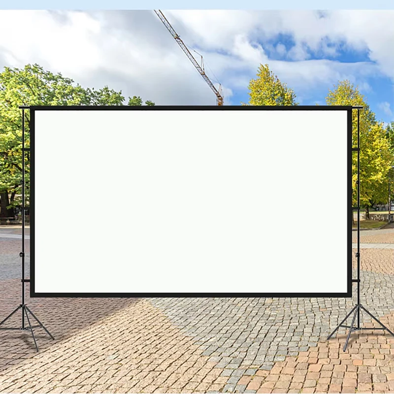 2026265x150cm Foldable Projection Screen Outdoor 200cm Tripod Stand Projector Screen with Movie Home Backyard Cinema Projectionp