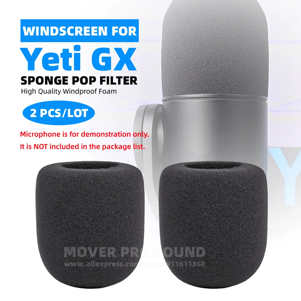 Piezas de esponja de micrófono de espuma para parabrisas para Logitech G Yeti GX filtro de ruido Anti Pop micrófono cubierta a prueba de viento accesorios máscara