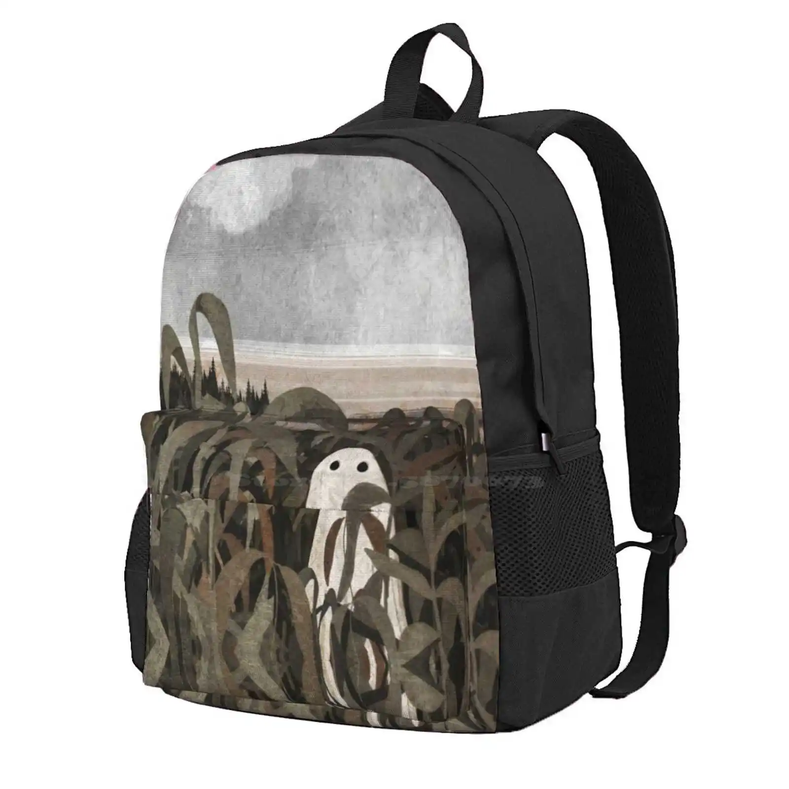 There'S A Ghost In The Cornfield Again... Hot Sale Schoolbag Backpack Fashion Bags Ghost Spooky Halloween Autumn Fall October