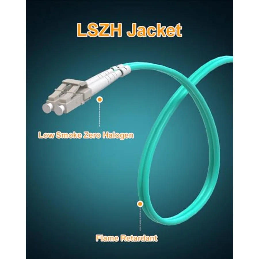 LC to LC Fiber Patch Cable, O G/0G ultiode Fiber Juper Duplex Optical Patch Cable 0/ LSZH,2Pack