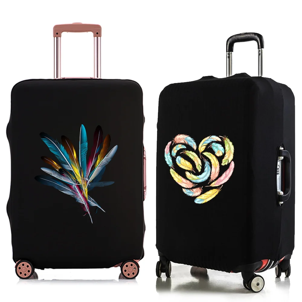 

Модный защитный чехол для багажа, чехол на тележке с рисунком перьев, портативный чехол для путешествий на открытом воздухе, праздничные предметы первой необходимости, чехлы для багажа унисекс