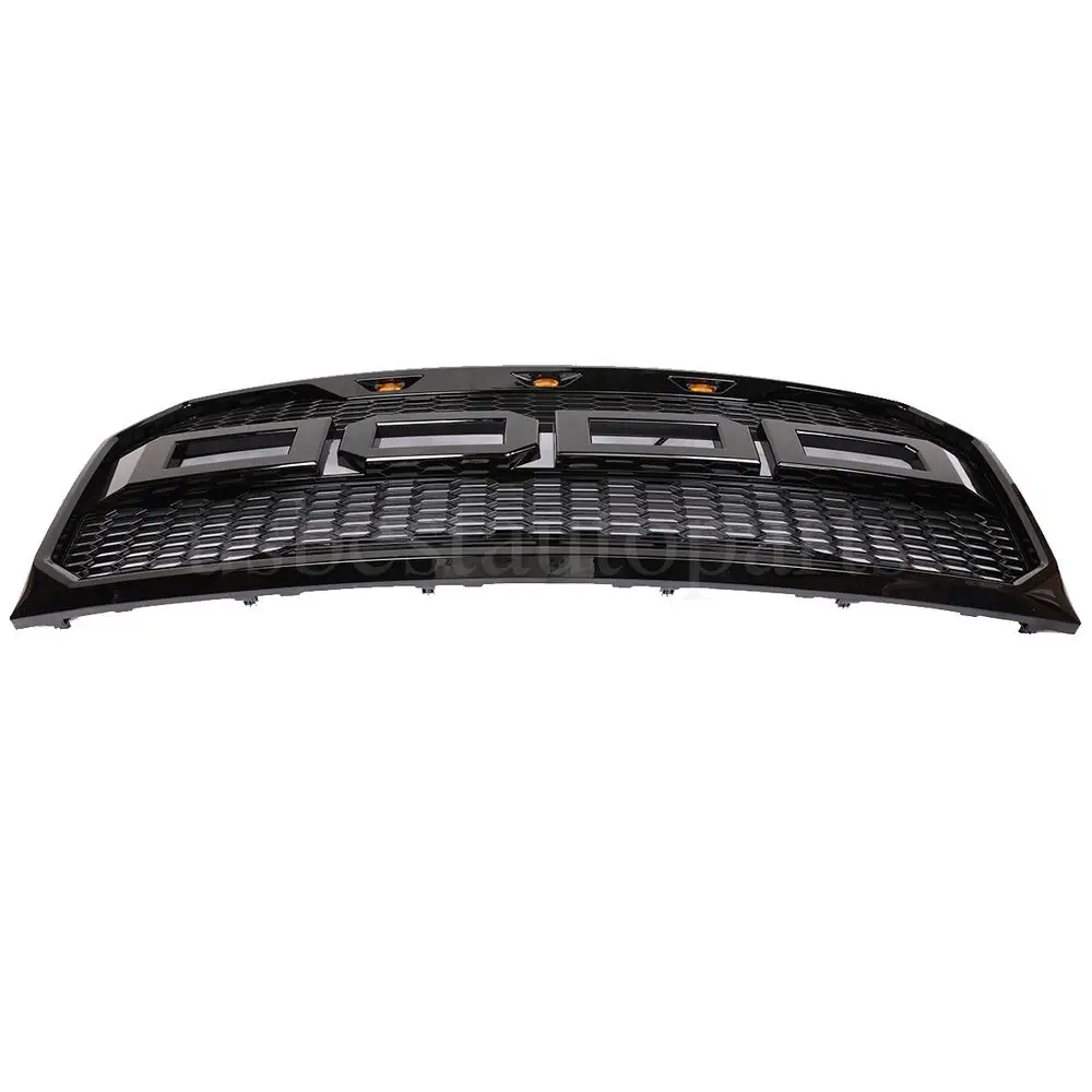 Per Ford F150 F-150 2009-2014 griglia del cofano della griglia del paraurti anteriore stile Raptor nera