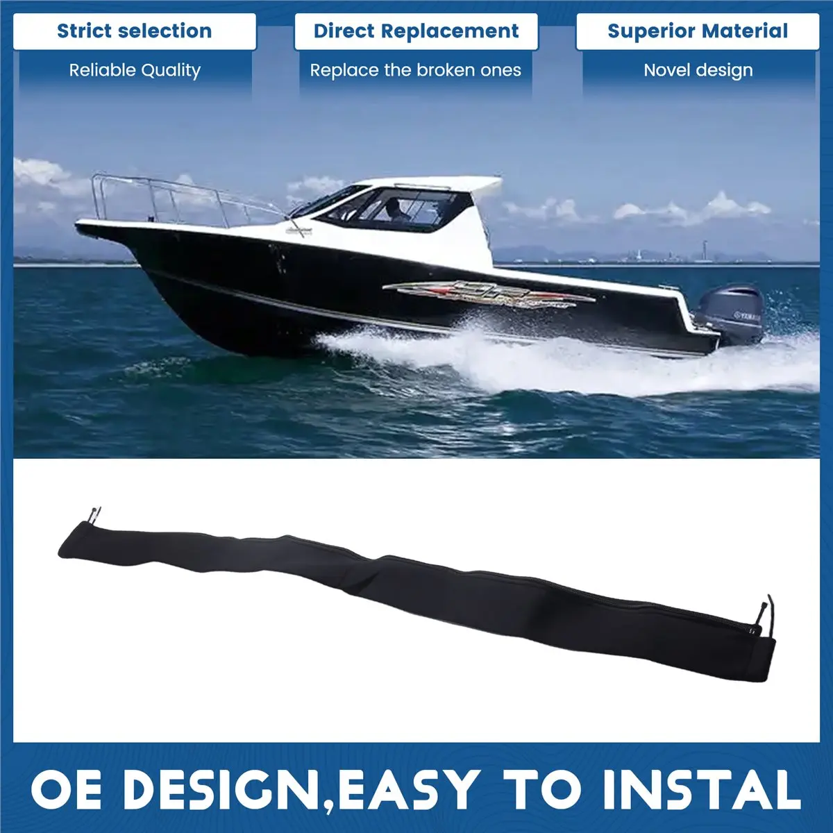 DT81 48Inch Zippered Rigging Sleeve,Marine Cable Jacket,Trolling Motor Cable Sleeve for Bundling Control Cables