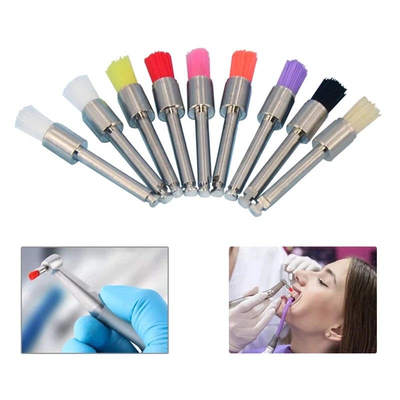 100Pcs Dental Prophy Brushes Polishing Polisher Nylon Disposable Latch Type Mixed Color Plat Used for Stain Removal and Polish - view 3