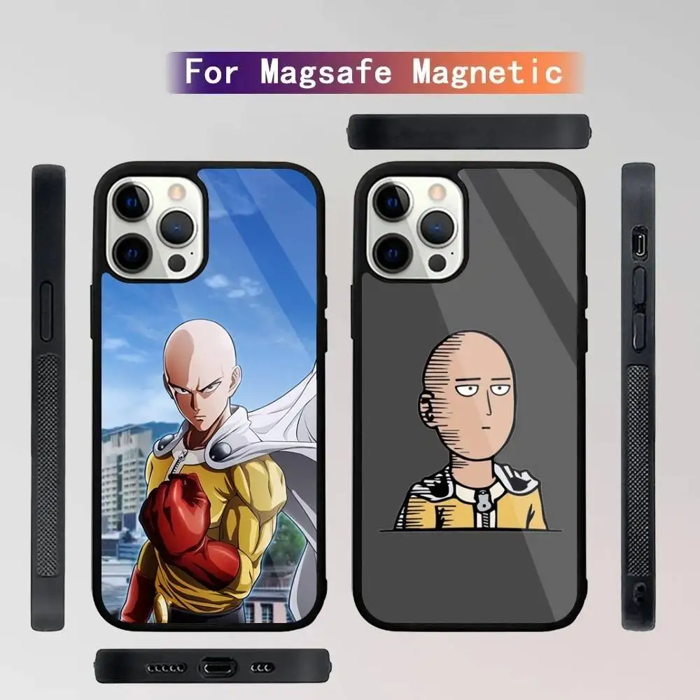 

One Cartoon Punchs Man Phone Case For iPhone 16,15,14,13,12,11,Plus,Pro,Max Mini Magsafe Magnetic Wireless Charging