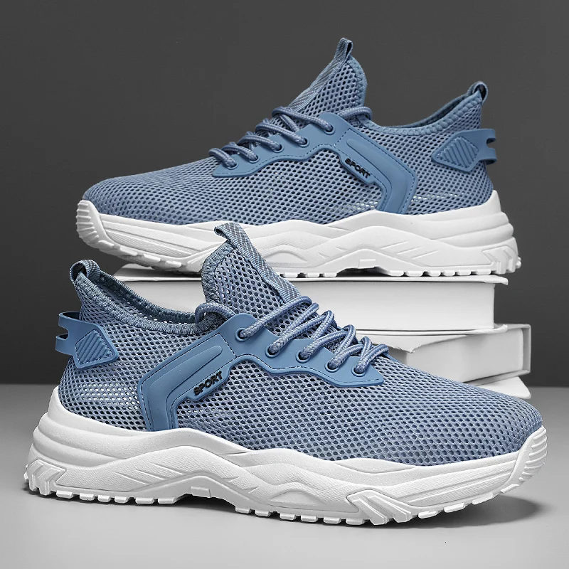 

Men Sneakers Lightwhite Breathable Running Shoes for Men Mesh Summer Lace-Up Outdoor Walking Shoe Zapatillas De Deporte