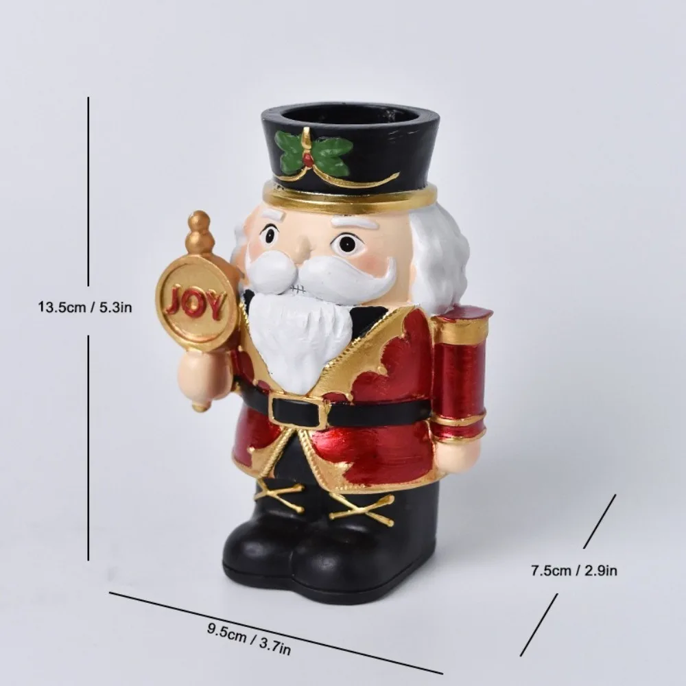 Spoof Resin Christmas Nutcracker Candlestick Desktop Decoration Aromatherapy Candlestick Base Candle Holder