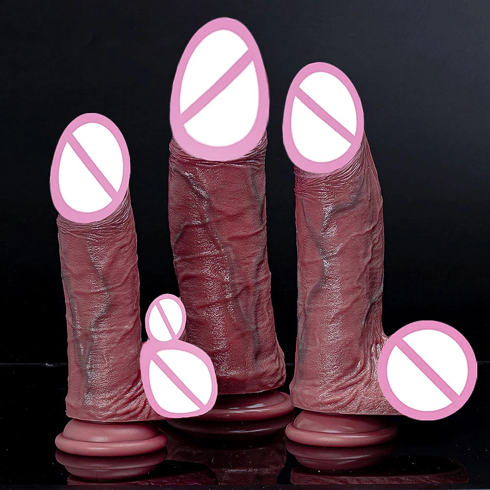 Real Veins Suction Cup Dildo Realistic Soft Adult Cock Couples Masturbation Double Silicone Fake Penis Woman Anal Adult Sex Toy view 4