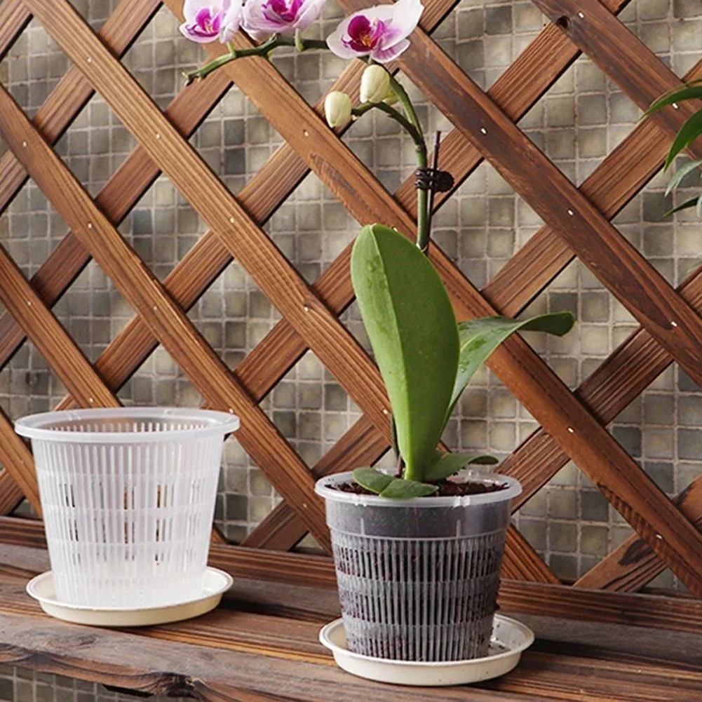 Mesh Pot Root Control Orchidee Bloem Ademende Groei Container Drainage Gat Orchidee Pot Met Worteltuin Plastic Bloempot