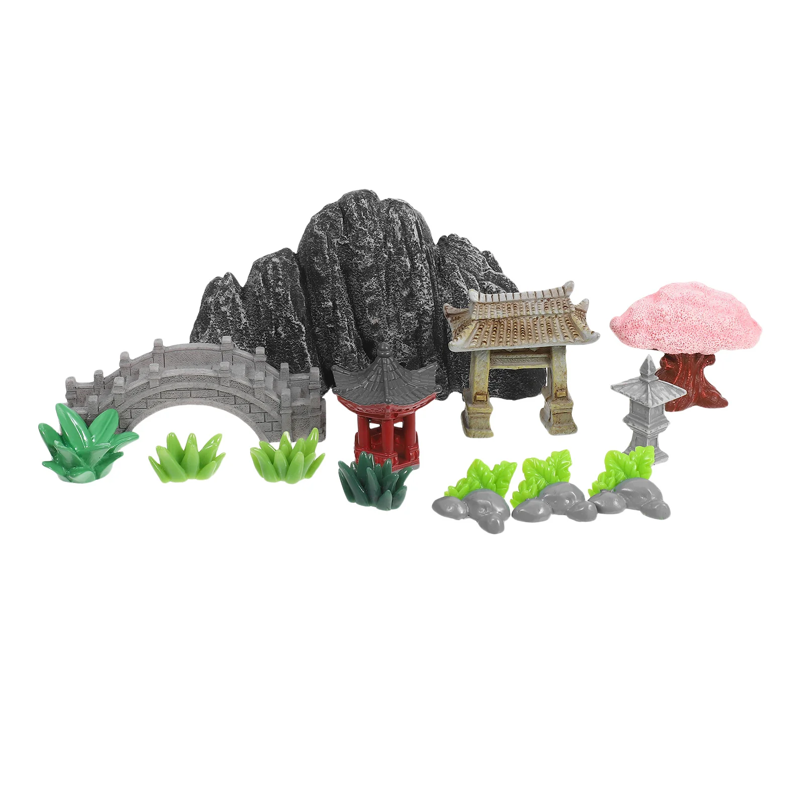 

13Pcs Miniature Landscape Rock Resin Ornaments Chinese Style Garden Accessories for Bonsai Fish Tank Fairy Garden Pond Lawn