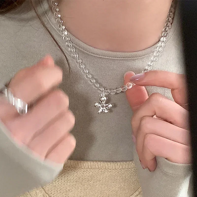 Кристаллическое цветочное ожерелье в корейском стиле для женщин, милый чокер