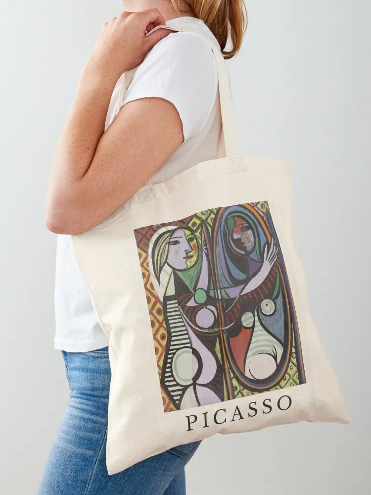 

Girl before a Mirror Tote Bag Fabric bag reusable shopping bags shopper bags Woman shopper bag