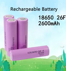 ICR18650 Nowy oryginalny akumulator litowo-jonowy 2600 mAh 3,7 V do latarki Samsung 18650 26F