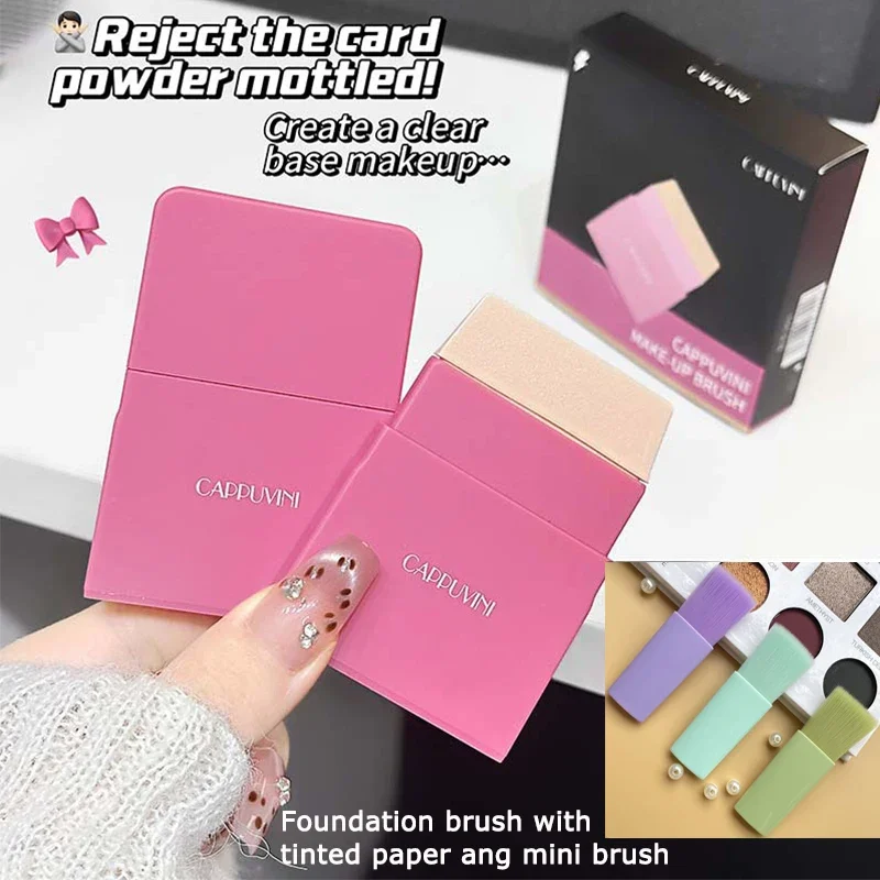Rosa neuer Foundation-Pinsel und Mini-Multi-Use-ultradünne tragbare Lidschattenpinsel, Silikon-Maskenpinsel, Grundierung, Concealer, Make-up-Werkzeug