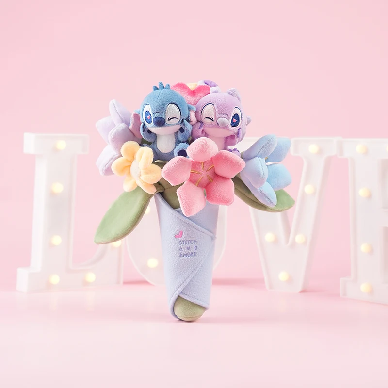Potdemiel Ufficiale Disney Stitch Nick Peluche Bambola Bouquet Insegnante/San Valentino Stagione di Laurea Palmare Decorazione Fiore Regalo