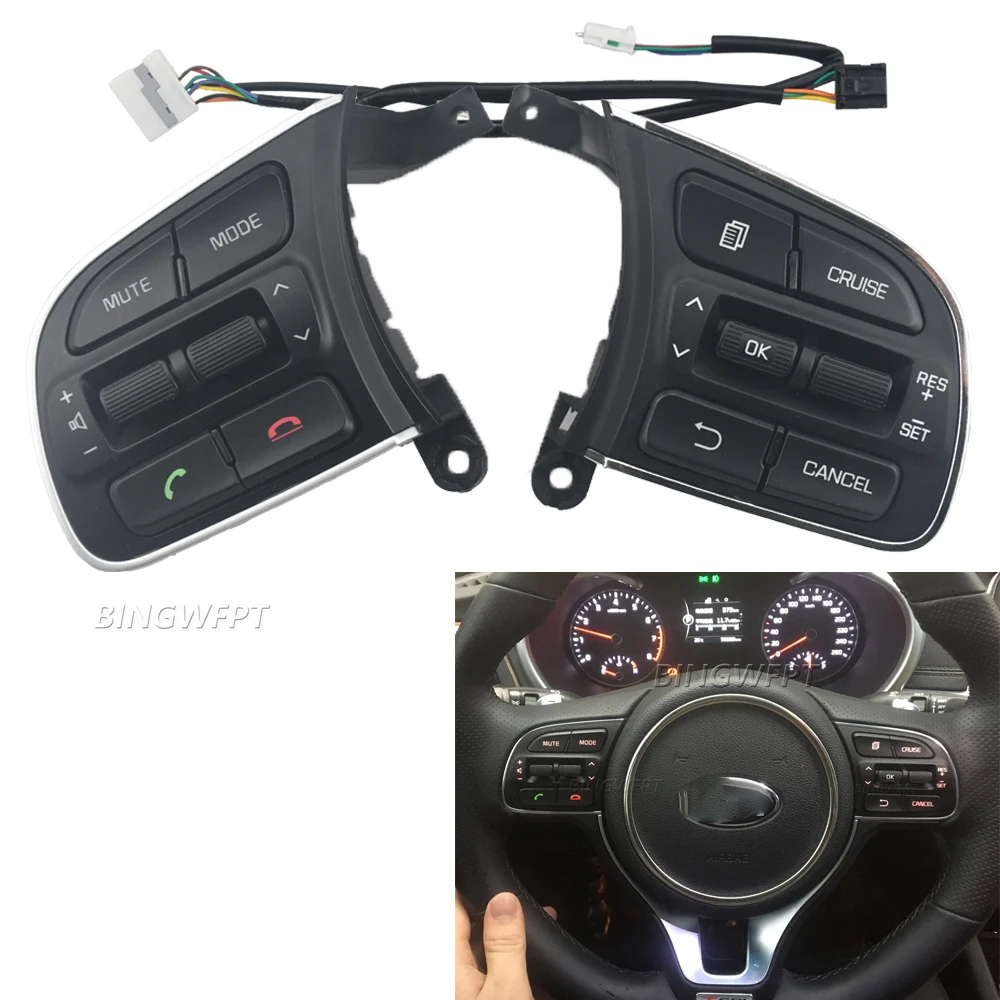 

Multifunction Steering Wheel Cruise Control Buttons For kia k5 Optima 2016- 2019 96720-D9010 Remote Volume Button Switches