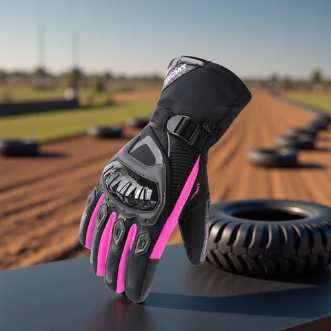 SUOMY Winter Warm Women Pink Motorcycle Gloves 100%Waterproof Lady Teens Girls Purple Motocross Motorbike Racing Riding Gloves