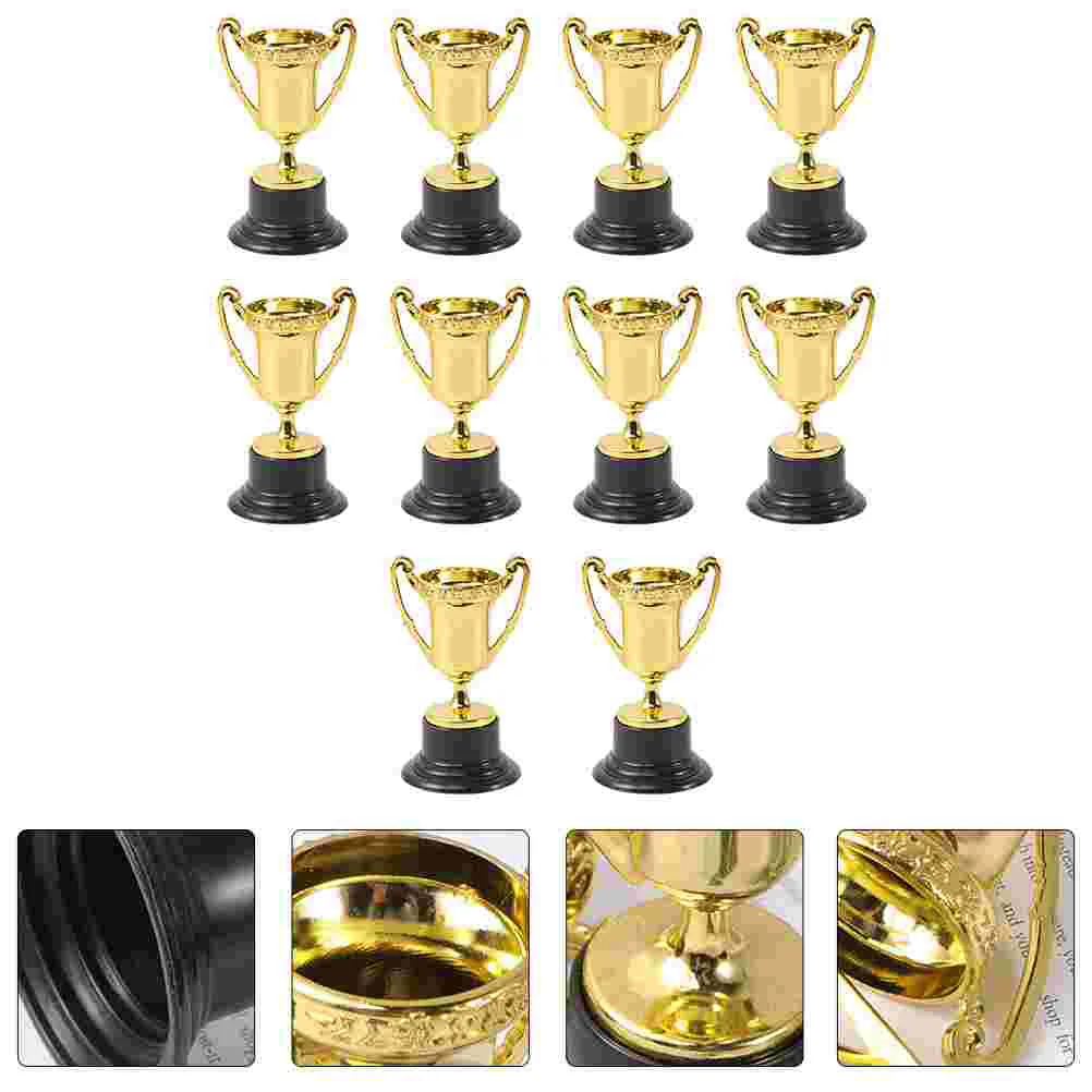10 Pcs Children's Trophy Kids Toys Basketball Small Model Gold Contest Reward Prize Cup Plastic Award