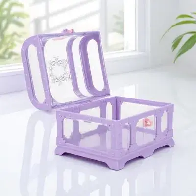 Vintage Treasure Chest with Lock for Children's Jewelry Coins Pirate Map Small Keepsake Box Kids Imagination Game Party