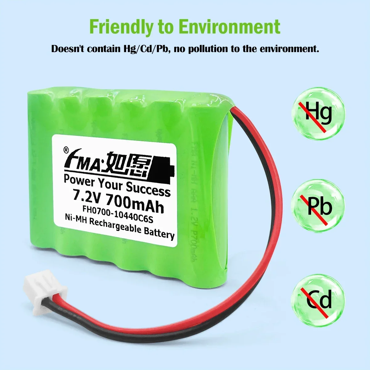 7.2V 700mAh Ni-MH Rechargeable Battery for Honeywell WLTP100 ADT 300-06868 Ryme B60 Wireless Security Alarm CE Certified