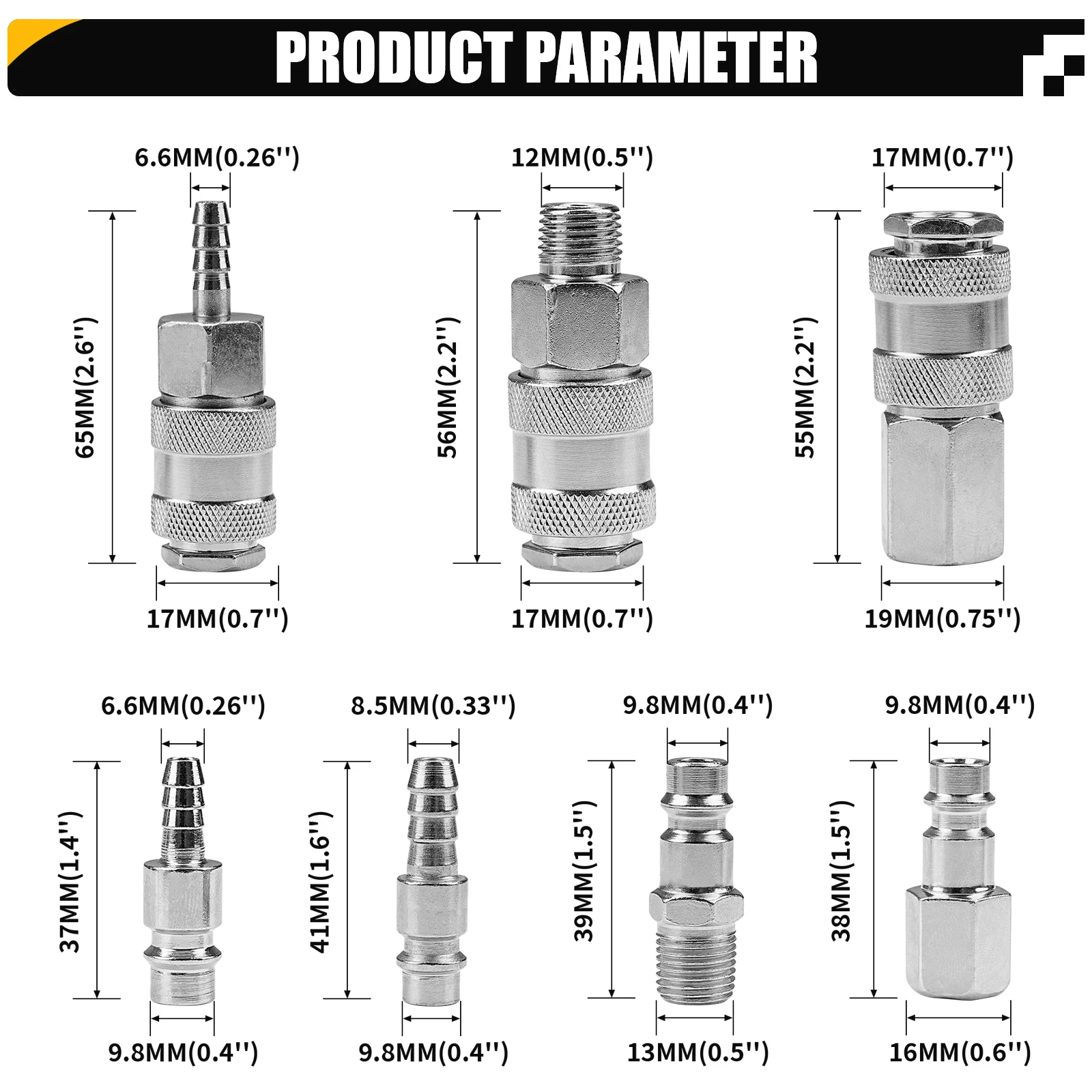 EU Pneumatic Quick Connector Release Fitting ForAir Hose Fittings Coupling Compressor Accessories Pneumatic Connection Interface