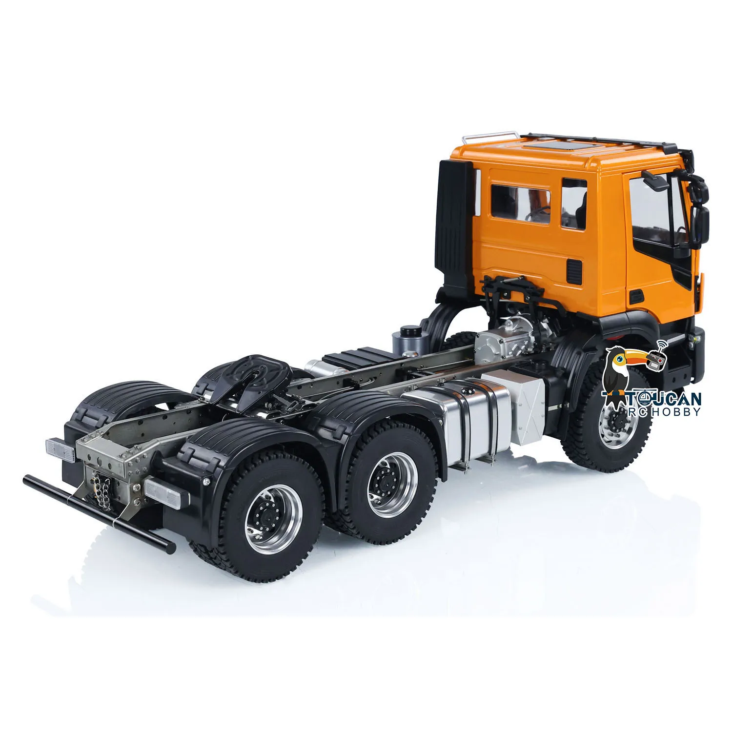 Giocattoli 6x6 1/14 RC Trattore Camion Telaio in metallo Trasmissione a 2 velocità Controllata Verniciata Modello di auto assemblato Suoni Luci TH23192