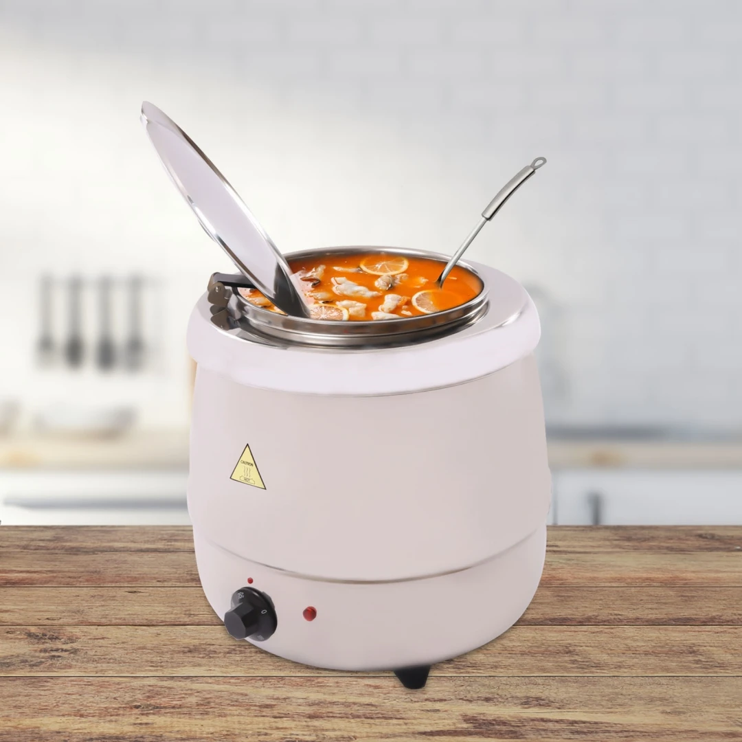 

Commercial Soup Kettle Warmer with Lid and Removable Stainless-Steel Pot Insert for Buffet