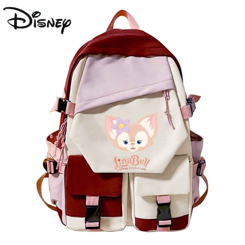 Disney Backpack Boys Girls Kawaii Lina Bell Cartoon Schoolbag Teenager Back To School Schoolbag Waterproof Laptop Bag Kids Gifts