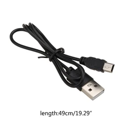 M5TD Portable Black USB 2.0 Short Male to Mini 5 Pins Data Cable Cord Adapter