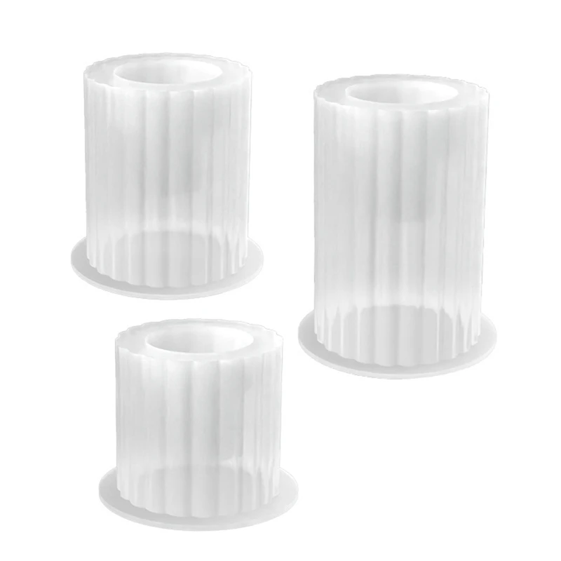 

3PCS Cylindrical Stripe Candlestick Mold DIY Simplicity Canlde Holder Casting Mould Concrete Resin Mold