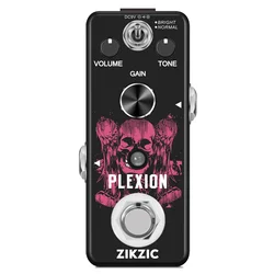 Distortion Guitar Pedal Plexion Effect Pedal for Guitar Bass Distortion Pedal with Bright Normal Modes, Plexion Tone Combined