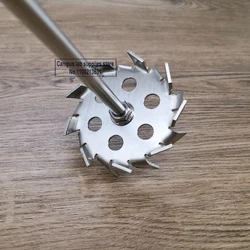 1set Stainless Steel Sawtooth Type Dispersing Blade SUS304 Stirring Disc Dispersing Paddle with Guide Hole