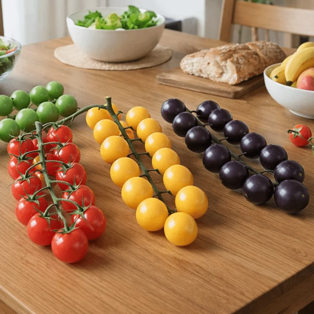 

Foam Artificial Tomatoes String Hanging Lifelike Simulation Tomatoes Model Farmhouse Handicrafts Fake Fruit Props