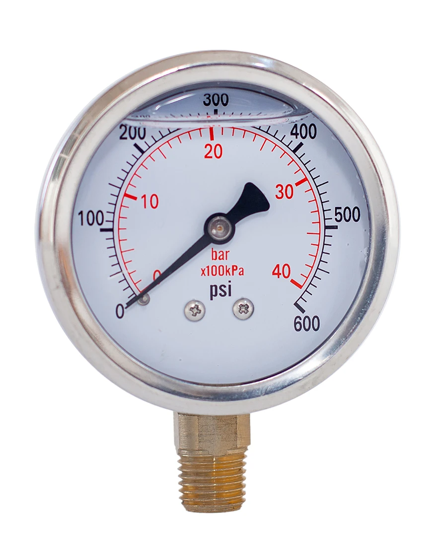 JIVTO mit Glyzerin gefülltes Compound-Manometer, 2 Zoll Durchmesser, 1/4 NPT, untere Montage, -30 Zoll Hg-30,30, 60,100,160, 200,300,600 psi und Bar – Detail 17