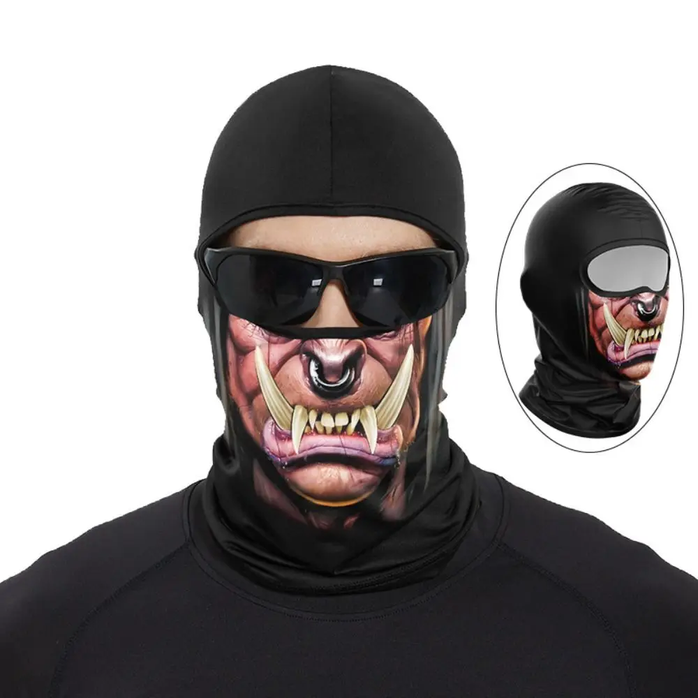 Funny Ape Mouth Skull Motorcycle Balaclava Lightweight Breathable Cycling Full Face Mask Quick Dry Windproof Riding Headwear Men