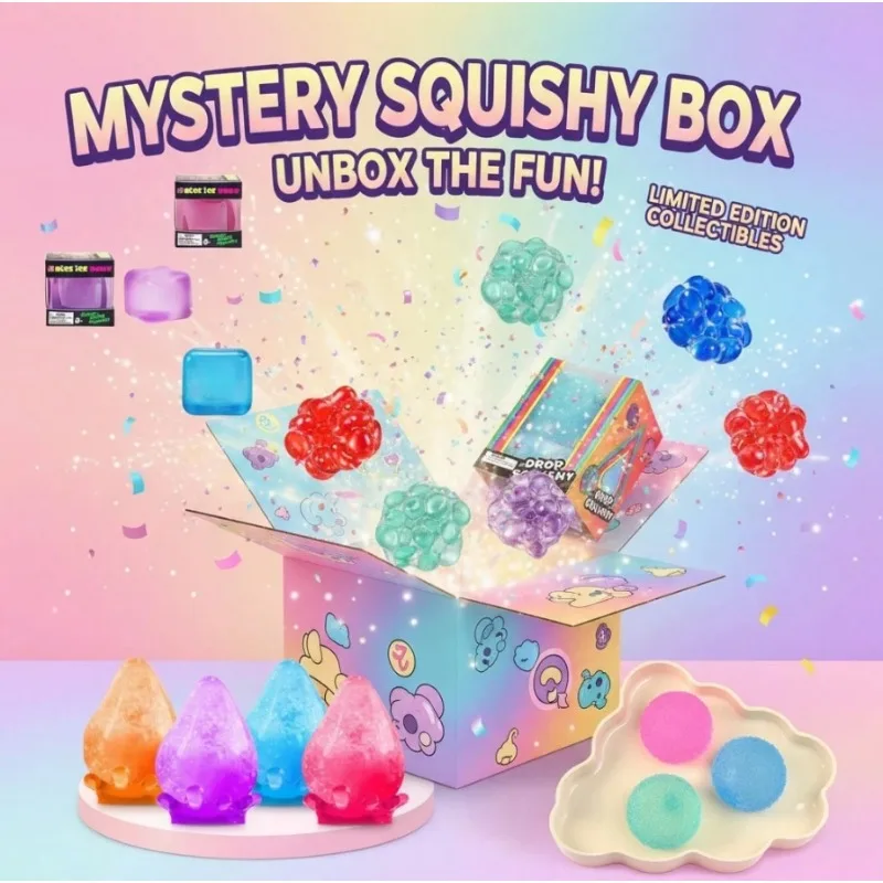 Cute Squishy Surprise Box Set – 3 Independent Random Picks Per Order, Collectible Sensory Mystery Toys
