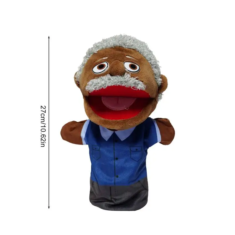 Hand Puppet Toy Black People Family Hand Puppet Plush Toys Open Mouth Grandparents Mom And Dad Puppet Show Toys For Boys Girls