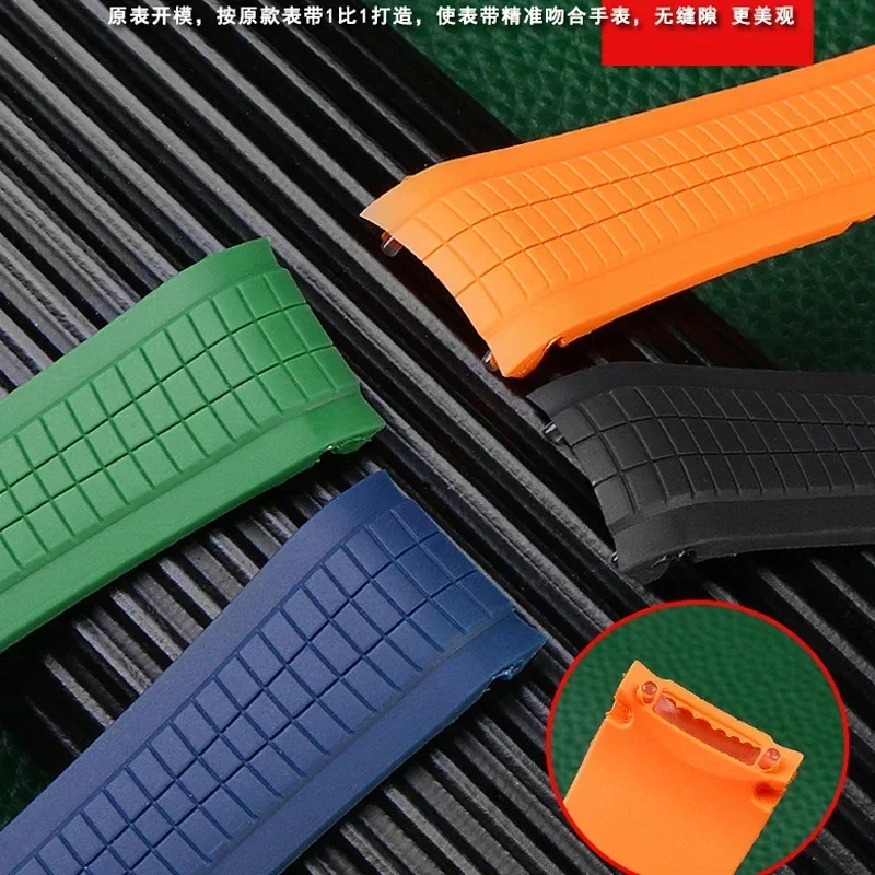 Cinturino per orologio in gomma morbida di alta qualità adatto per Patek Philippe Silicone 5164A 5167A 5168A Cinturini con chiusura pieghevole da 21 mm