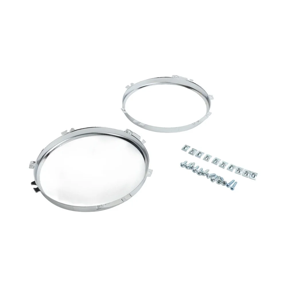 Chrome Retaining Ring 7in Bezel For Restoration Meets OEM Specifications Front Placement For Range Rover Up To 1985