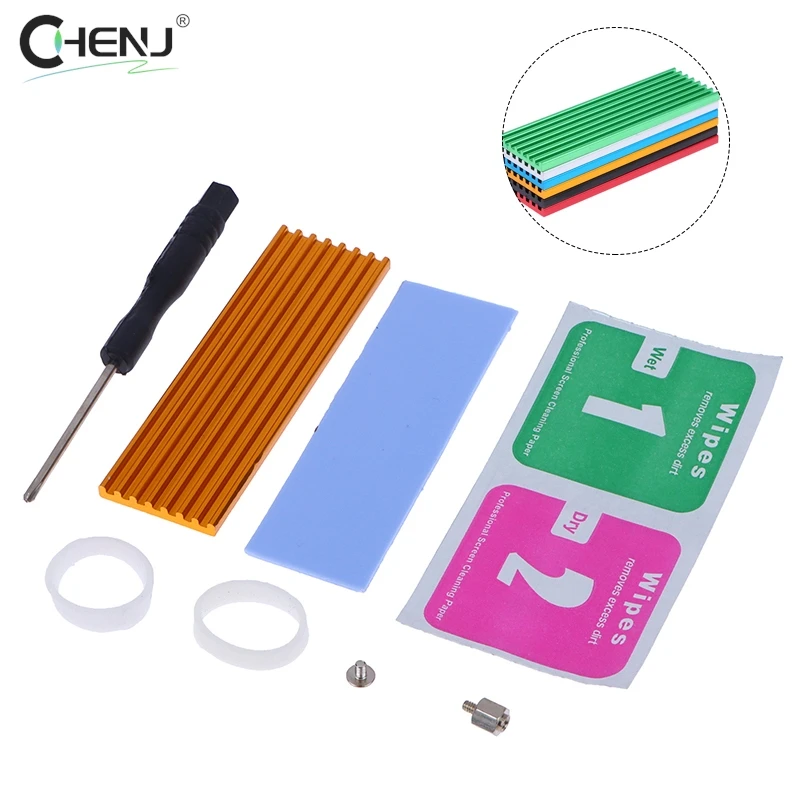 1set Aluminum Cooling Heatsink Thermal Pad For N80 Nvme M.2 Ngff 2280 Pci-e Ssd With Thermal Pad HDD Heat Sink